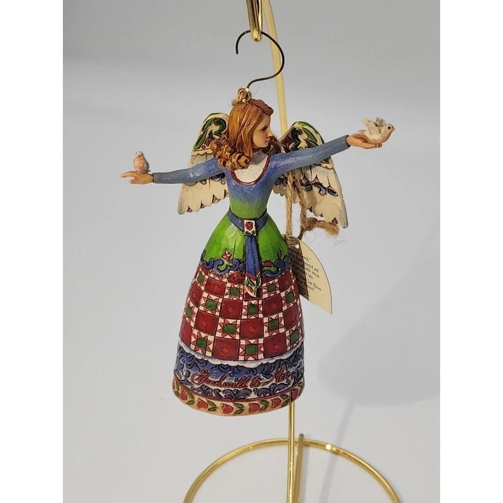 2007 Jim Shore Peace & Goodwill to ALL Heartwood Creek Angel‎ w/ Doves Ornament